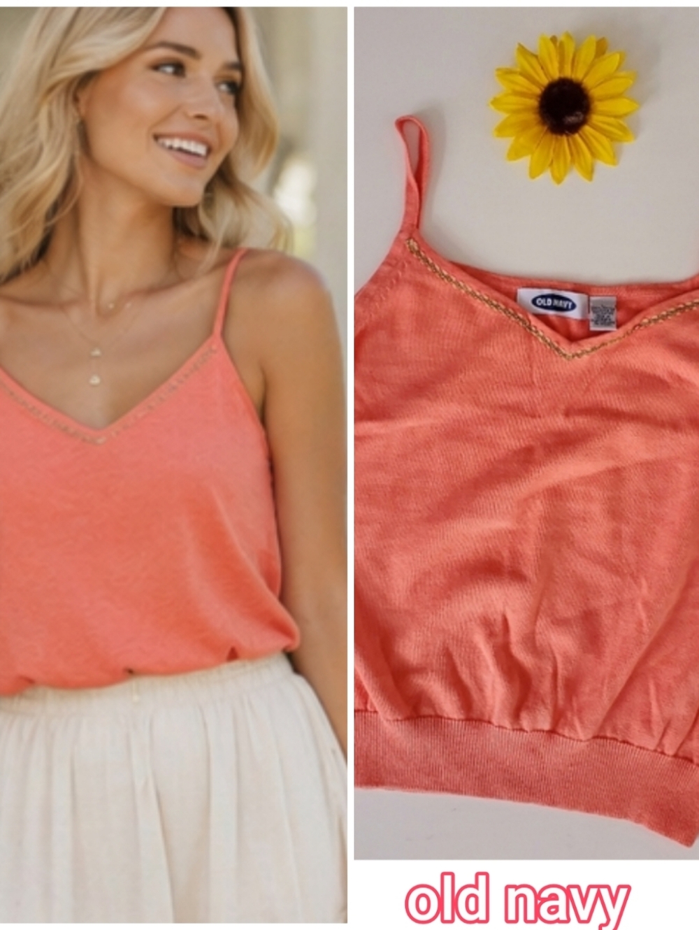 OLD NAVY SALMON PINK TANK TOP